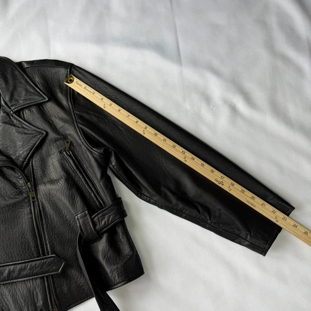 Cayenne Leather Buttery soft vintage leather moto jacket with belt size M